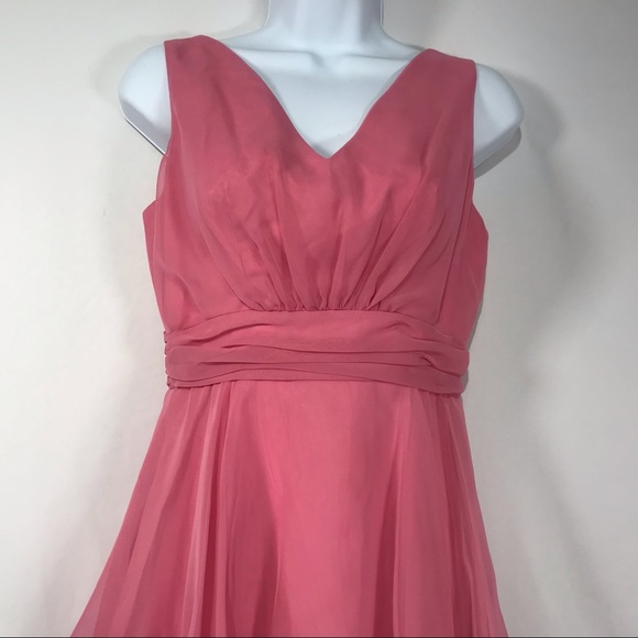 Sold—Vintage Pink Chiffon Empire Waist Maxi Dress with Matching Chiffon Cape - Picture 9 of 17